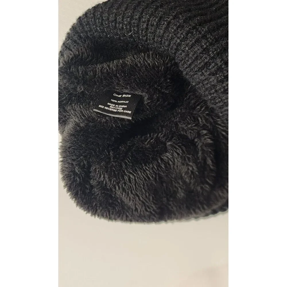 Gerry Unisex Faux Fur Lined  Black Winter Hat One Size